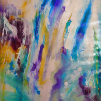 Angelina Nasso, Waterfall #9, 2009, Oil on paper, 60 x 55.5 inches