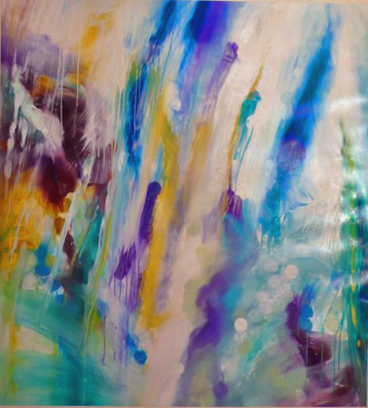 Angelina Nasso, Waterfall #9, 2009, Oil on paper, 60 x 55.5 inches
