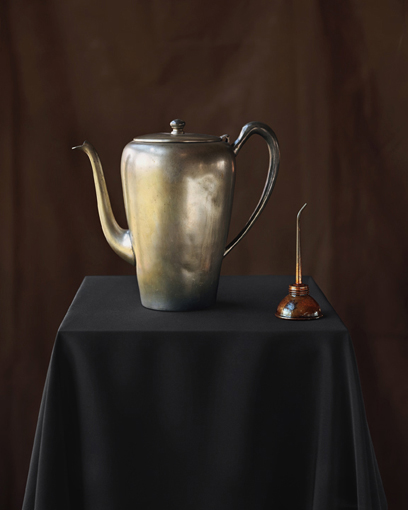Tom Baril, Pewter Pot with Oil Can (850), 2006, Color negative digitally printed on archival cotton rag paper, 36 x 30 1/2 inches
