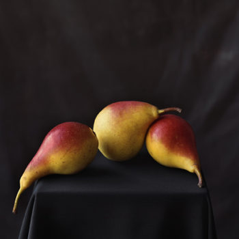 Tom Baril, Three Pears (834), 2007, Color negative digitally printed on archival cotton rag paper. 36 x 30 1/2 inches