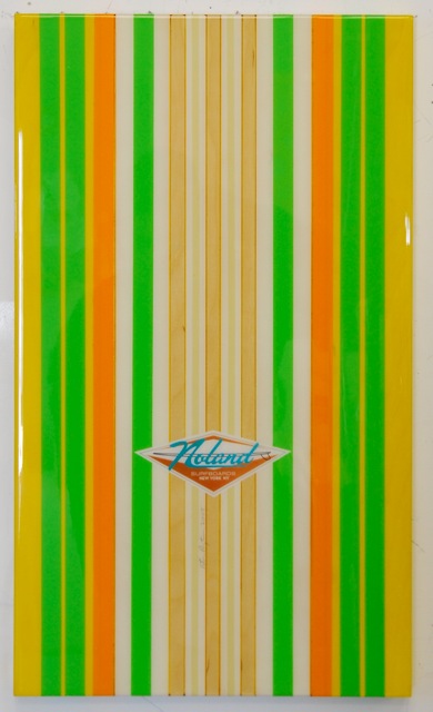 Peter Dayton, Noland #10 “Big Surf”, 2007, Oil, acrylic, gesso, decal and resin on wood, 24 x 14 inches