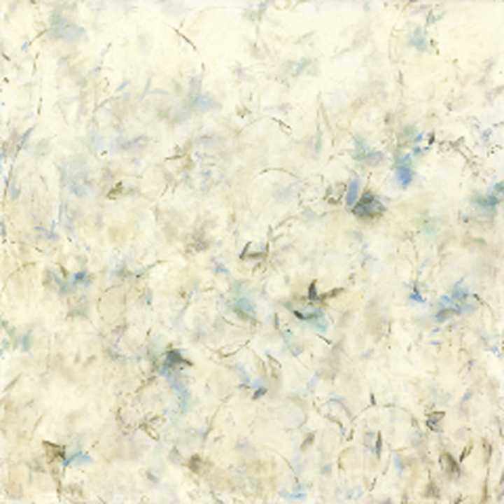 Betsy Eby, Raindrop Prelude, 2012, Encaustic on canvas on wooden panel, 60 x 60 inches