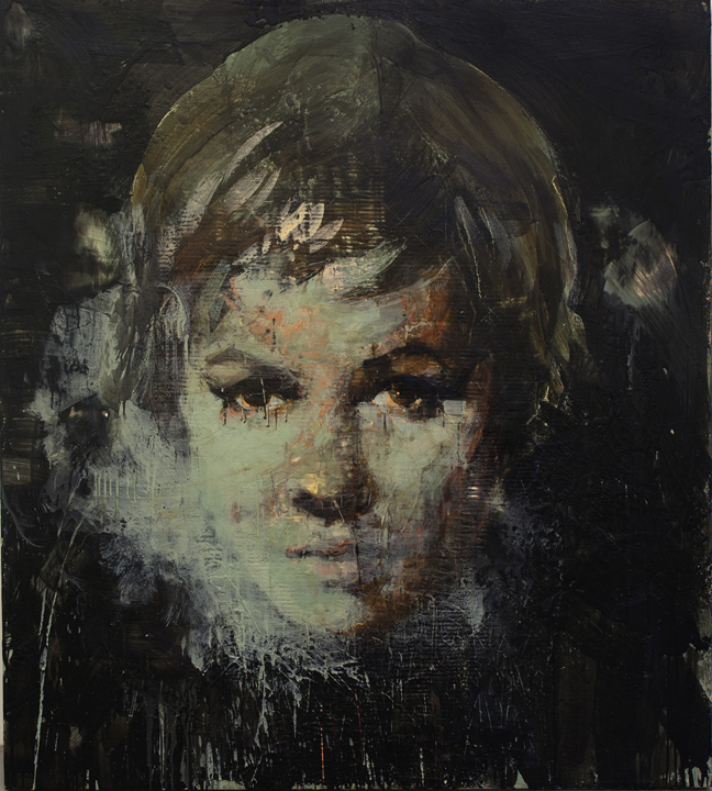 Tony Scherman, My Girlfriend Ophelia, 2013, Encaustic on canvas, 60 x 54 inches
