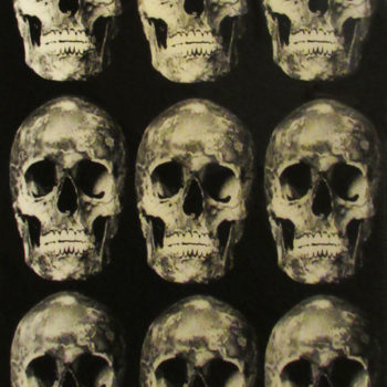 Peter Dayton, Skull Repetition #1, 2007, Xerox collage on canvas, 24 x 18 inches