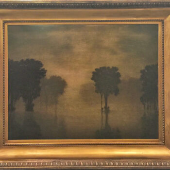Stephen Hannock, Flooded River: Evening Rain, 1998, Polished oil on canvas, 32 x 40 inches, 46¼ x 55 inches (framed)