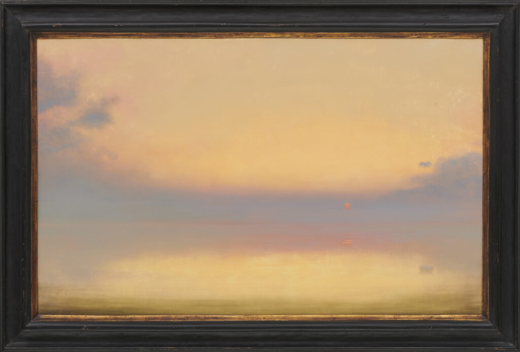 Stephen Hannock, Gulf Storm, Clearing at Dawn, 2002, Polished oil on canvas, 30 x 48 inches, 38 x 56 inches (framed)