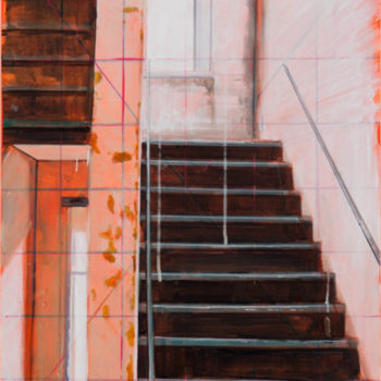Peter Waite, Stairs / PS 1 (#2) B, 2012, Acrylic on single panel, 32 1/4 x 24 1/4 inches