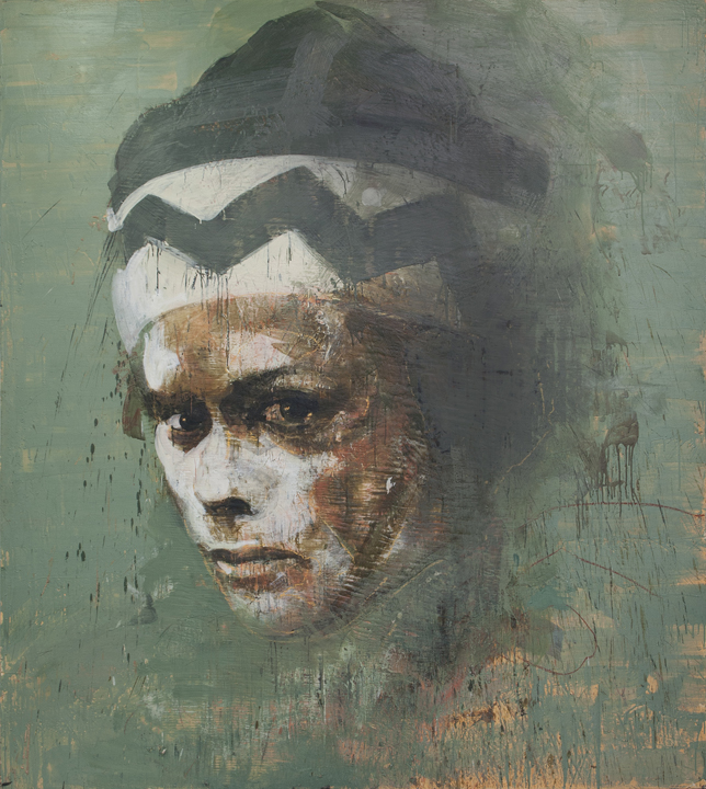 Tony Scherman, Me, Hamlet, 2013, Encaustic on canvas, 96 x 84 inches