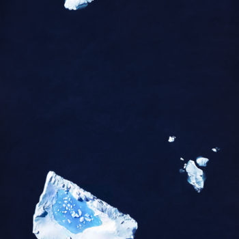 Zaria Forman, Charcot Fjord, Greenland 66°21’7, 21”N 36°59’10.49”W, April 22, 2017, 2018, Soft Pastel on paper, 90 x 60 inches
