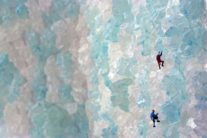Christopher Boffoli, Rock Candy Icefall, 2013, Archival ink print with acrylic dibond mounting, 12 x 18, 24 x 36, 32 x 48, 48 x 72 inches