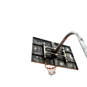 Robin Layton, LeBron James’ Childhood Hoop, 2012, Metallic archival print, 32 x 48 inches
