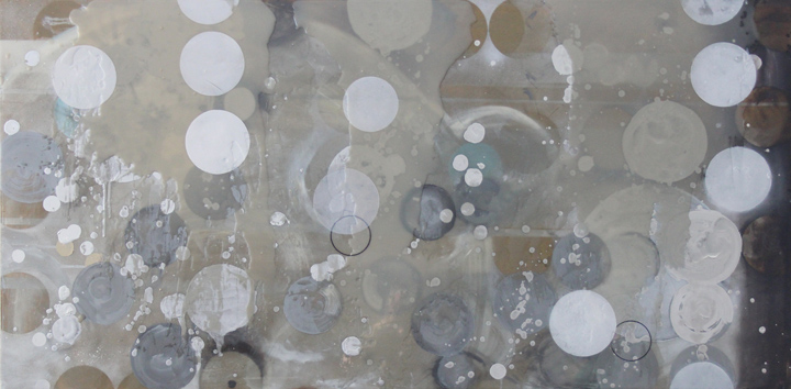 Erin Parish, Date Night, 2015, Oil and resin on wood, 30 x 60 inches