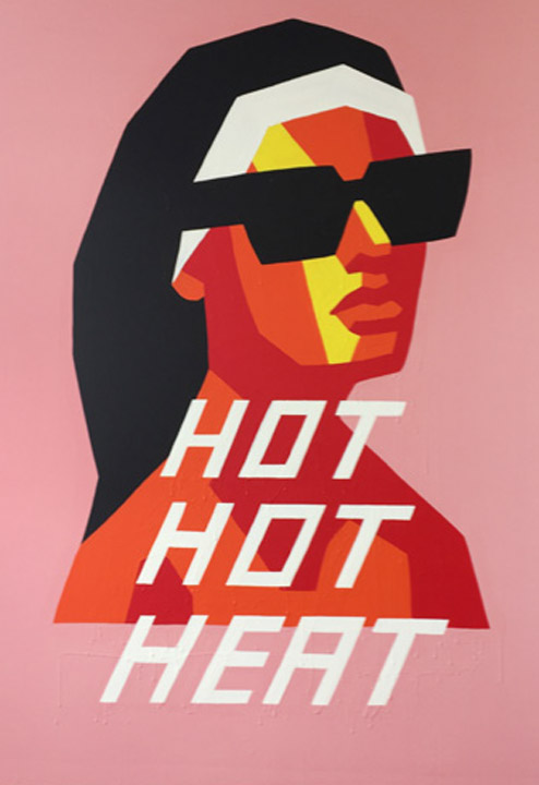 Scott Patt, Hot Hot Heat, 2014, Cel-vinyl and matte varnish on cradled wood panel, 56 3/4 x 40 inches
