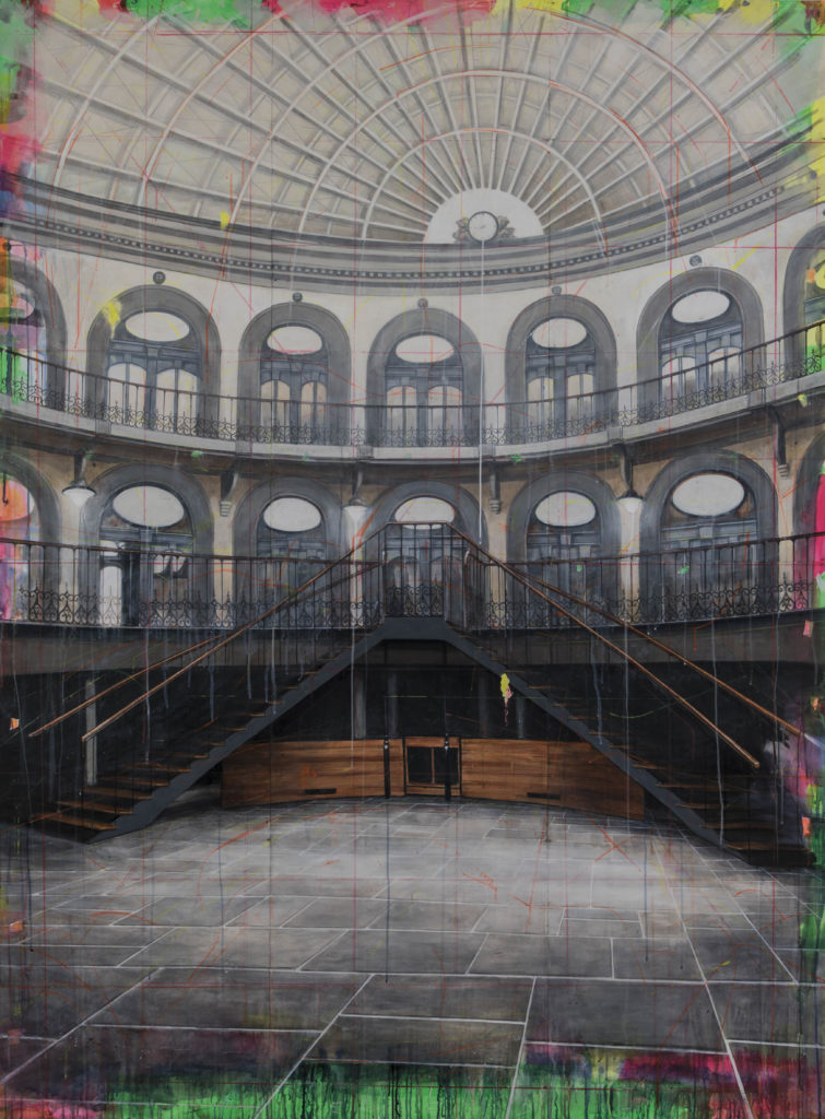 Peter Waite, Corn Exchange/Leeds, 2015, Acrylic on panel, 96 x 72 inches