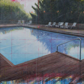 Peter Waite, Vermont Pool, 2015, Acrylic on panels, 48 x 96 inches