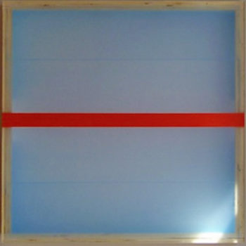 Heather Hutchison, Divided Light (Vermillion), 2008, Plexiglas, birch, enamel, beeswax, pigment, 18 x 17 3/4 x 2 3/4 inches