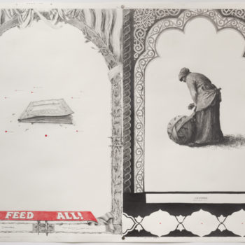 Ethan Murrow, January/December, 2016, Graphite on paper, 46 x 62 inches