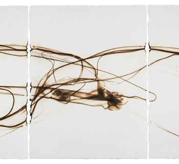 Etsuko Ichikawa, Trace 6518, 2018, Glass pyrograph on paper, 30 x 67 1/2 inches