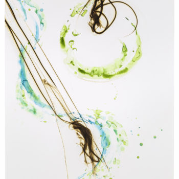 Etsuko Ichikawa, Vitrified 4218, 2018, Glass pyrograph and watercolor on paper, 64 1/2 x 44 1/2 inches