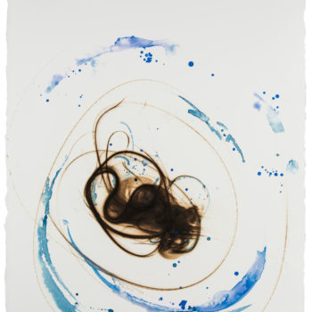 Etsuko Ichikawa, Vitrified 5818, 2018, Glass pyrograph and watercolor on paper, 30 x 22 1/2 inches