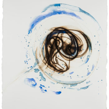 Etsuko Ichikawa, Vitrified 5918, 2018, Glass pyrograph and watercolor on paper, 30 x 22 1/2 inches