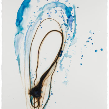 Etsuko Ichikawa, Vitrified 6018, 2018, Glass pyrograph and watercolor on paper, 30 x 22 1/2 inches