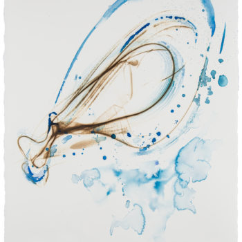 Etsuko Ichikawa, Vitrified 6118, 2018, Glass pyrograph and watercolor on paper, 30 x 22 1/2 inches