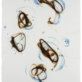 Etsuko Ichikawa, Vitrified 6318, 2018, Glass pyrograph and watercolor on paper, 30 x 22 1/2 inches