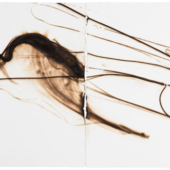 Etsuko Ichikawa, Trace 3914, 2012, Glass pyrograph on paper, 30 x 45 inches