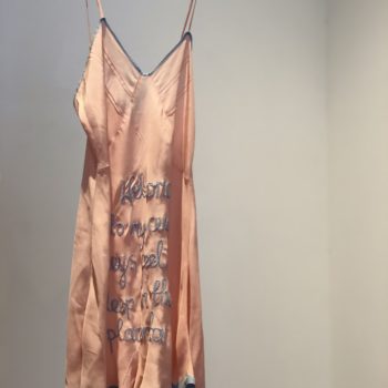 Zoë Buckman, Placenta, 2015, Embroidery on vintage lingerie, Variable Dimensions