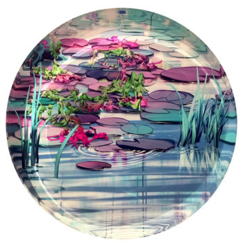Jessica Lichtenstein, Water Lilies, 45/50, 2019, C-print mounted to acrylic, 13 x 13 x 2 1/4 inches