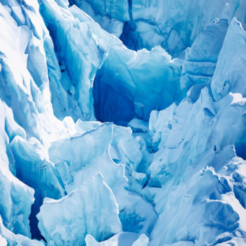 Zaria Forman, Jakobshavn Glacier, Greenland, 69° 4’51.58”N 49°28’24.41”W, April 29th, 2017, 2018, Soft pastel on paper, 108 3/8 x 68 inches