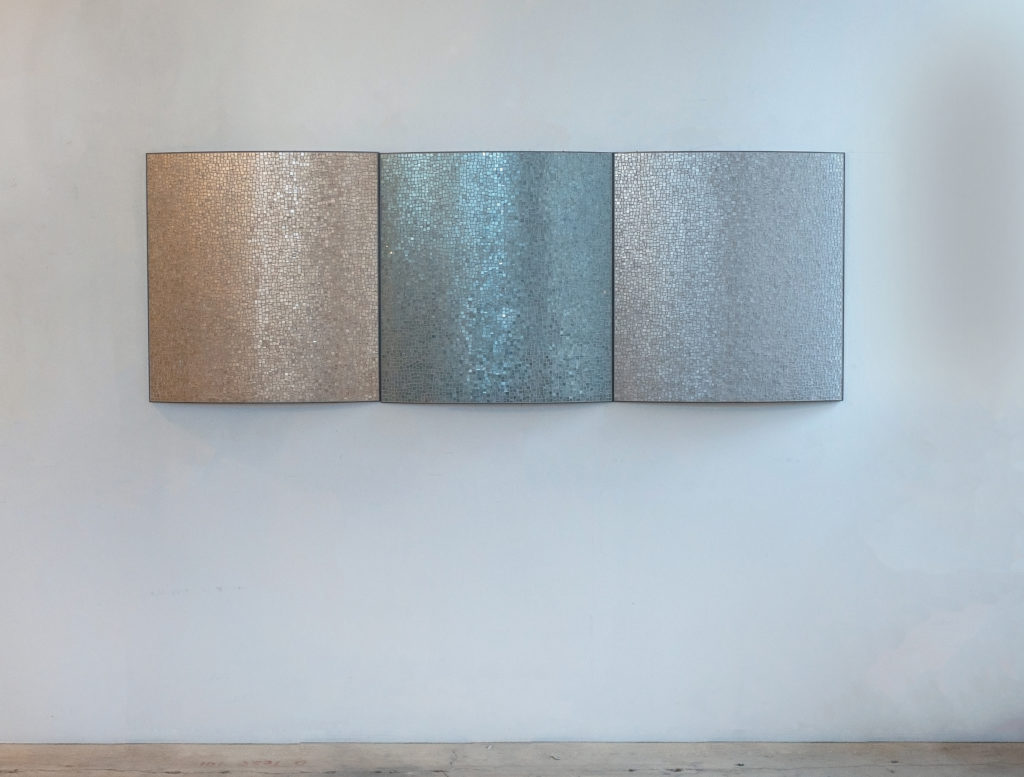 Ann Gardner, Untitled, 2019, Glass, concrete, steel, 30 x 84 x 3 inches