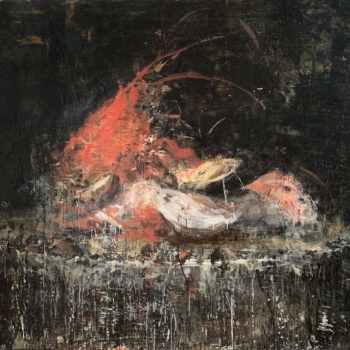 Tony Scherman, The Last Mussel (18015), 2018, Encaustic on canvas, 60 x 72 inches