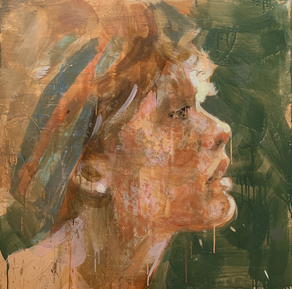 Tony Scherman, Mary Magdalene (19004), 2018-19, Encaustic on canvas, 36 x 36 inches