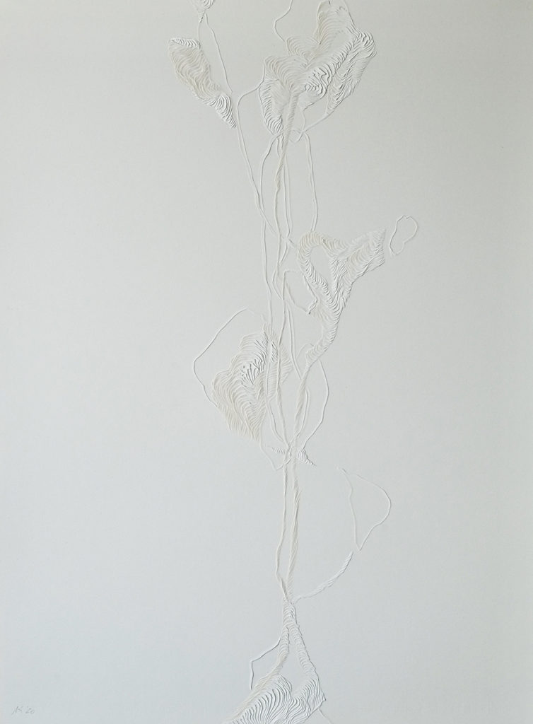 Andreas Kocks, Untitled #2007, 2020, Carved watercolor paper, 30 x 22 inches
