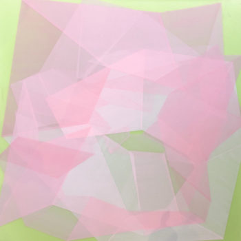 Susan Dory, Containment Pink, 2020, Acrylic on canvas over panel, 18 x 18 inches
