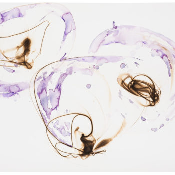 Etsuko Ichikawa, Vitrified 2018, 2020, Pyrograph and watercolor on paper, 38 x 52 inches (unframed)