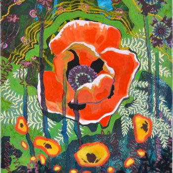 Lauryn Welch, Oriental Poppy, 2019, Acrylic on canvas, 24 x 18 inches