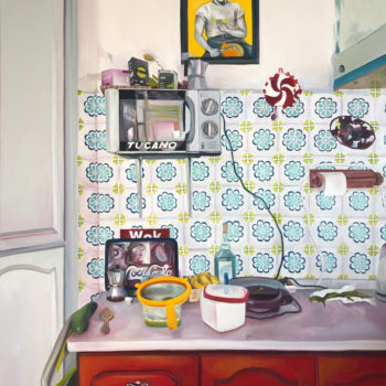 Lizzie Zelter, La cocina de Rut, Valencia, 2019, Oil on canvas, 48 x 36 inches