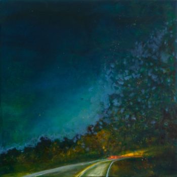 Katherine Bowling, Road Home, 2019, Oil on spackle on wood panel, 24 x 24 inches