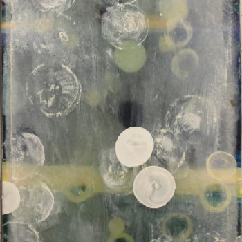 Erin Parish, Garden Party, 2020, Oil, acrylic and resin on linen, 28 x 12 inches