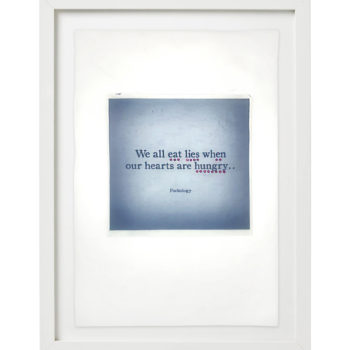 Stephanie Hirsch, Our hearts are hungry, 2020, Swarovski crystals on fabric, 20 x 14 inches (framed)
