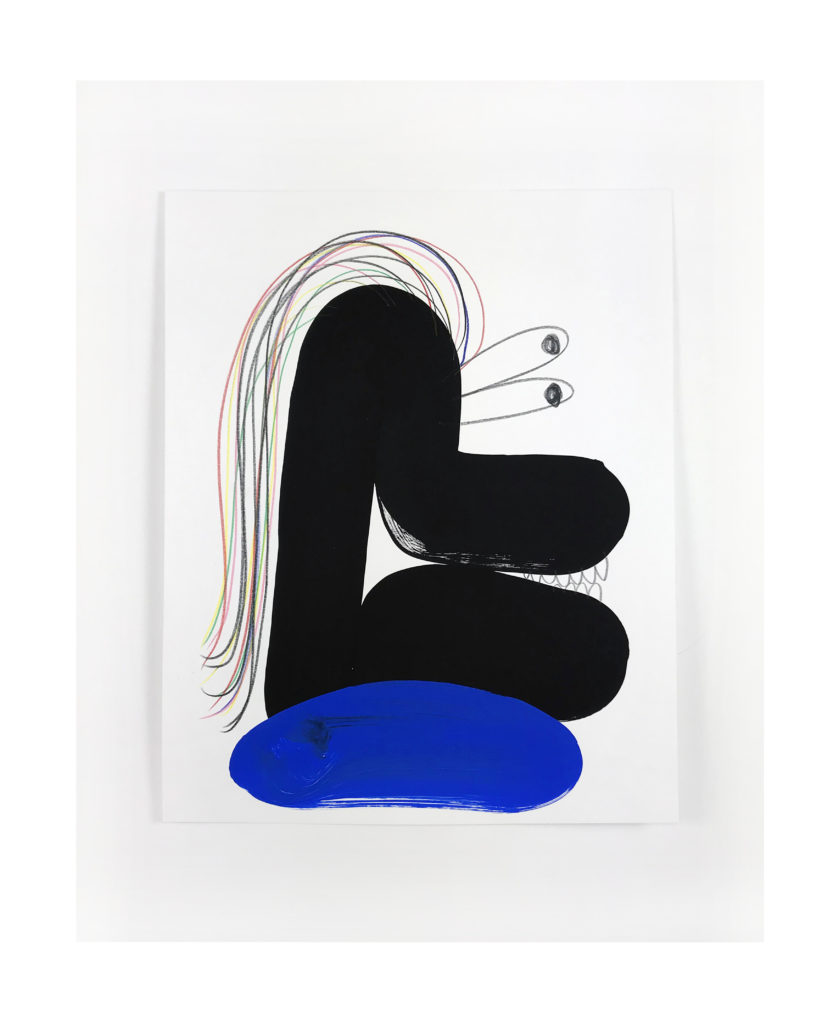 Scott Patt, Ahooga!, 2018, Flashe vinyl and pencil on 100lb acid free bristol, 17 x 14 inches