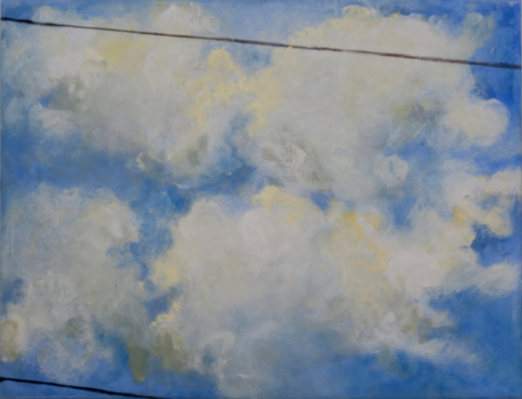 Katherine Bowling, Clouds, 2020, Oil on spackle on wood panel, 16 x 21 inches