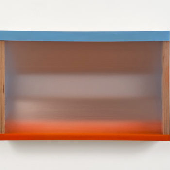 Heather Hutchison, Air, 2020, Mixed media, reclaimed Plexiglas, birch plywood box, 12⅞ x 20 x 3¾ in.