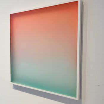 Peter Gronquist, gut check, 2020, Acrylic and enamel on wood and plexiglass, 45 x 45 inches, Installation View