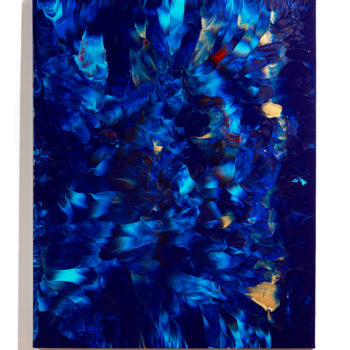 Ed Cohen, Poetry emerges (Framed), 2021, Fluid acrylic on canvas, 30 x 24 inches