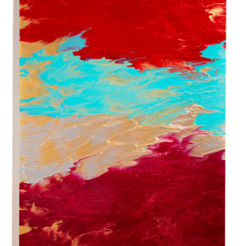 Ed Cohen, The agitated search for connection (Framed), 2021, Fluid acrylic on canvas, 48 x 36 inches