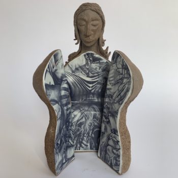 Katie Croft, Out of Whom Went Seven Devils, 2020 Ceramic, 13 x 5 x 6 inches (closed)